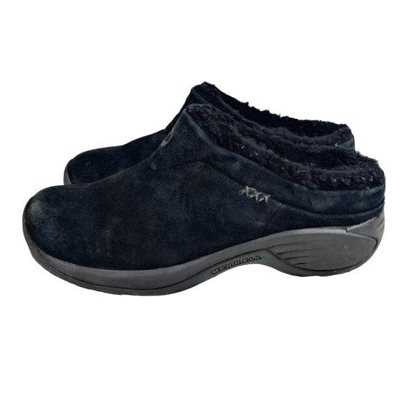 Merrell Encore Ice Black Suede Clog Shearling Lined Slip-on J66602 - Picture 4 of 12
